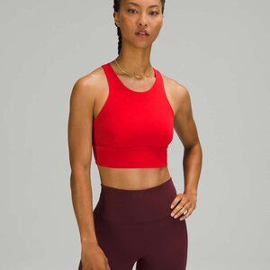 Lululemon Wunder Train Long-Line Bra, Dark Red, size 6